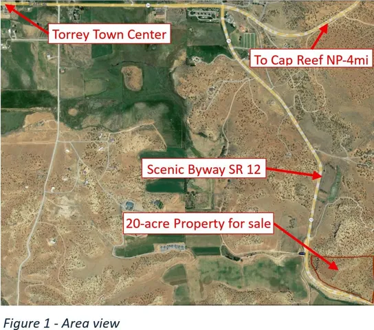 Area View Map. Illustrating the location of the property relative to roads and landmarks