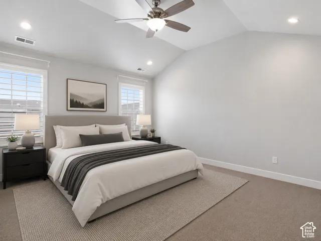 Primary bedroom virtually staged, bed can be on either wall