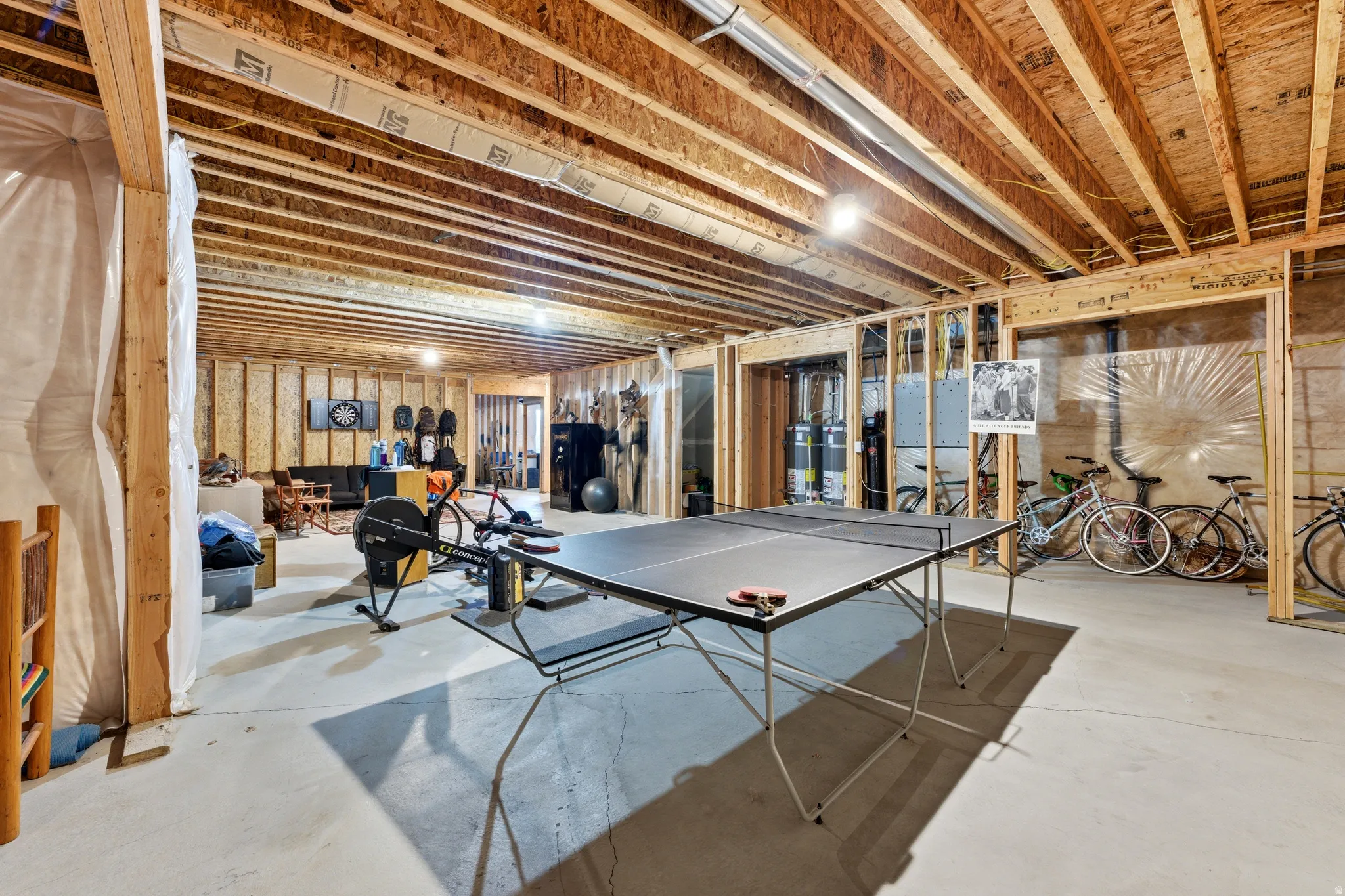 Spacious unfinished basement is already insulated and roughed in for 2 bedrooms, a full bath, family room or home theater, and dedicated wine storage