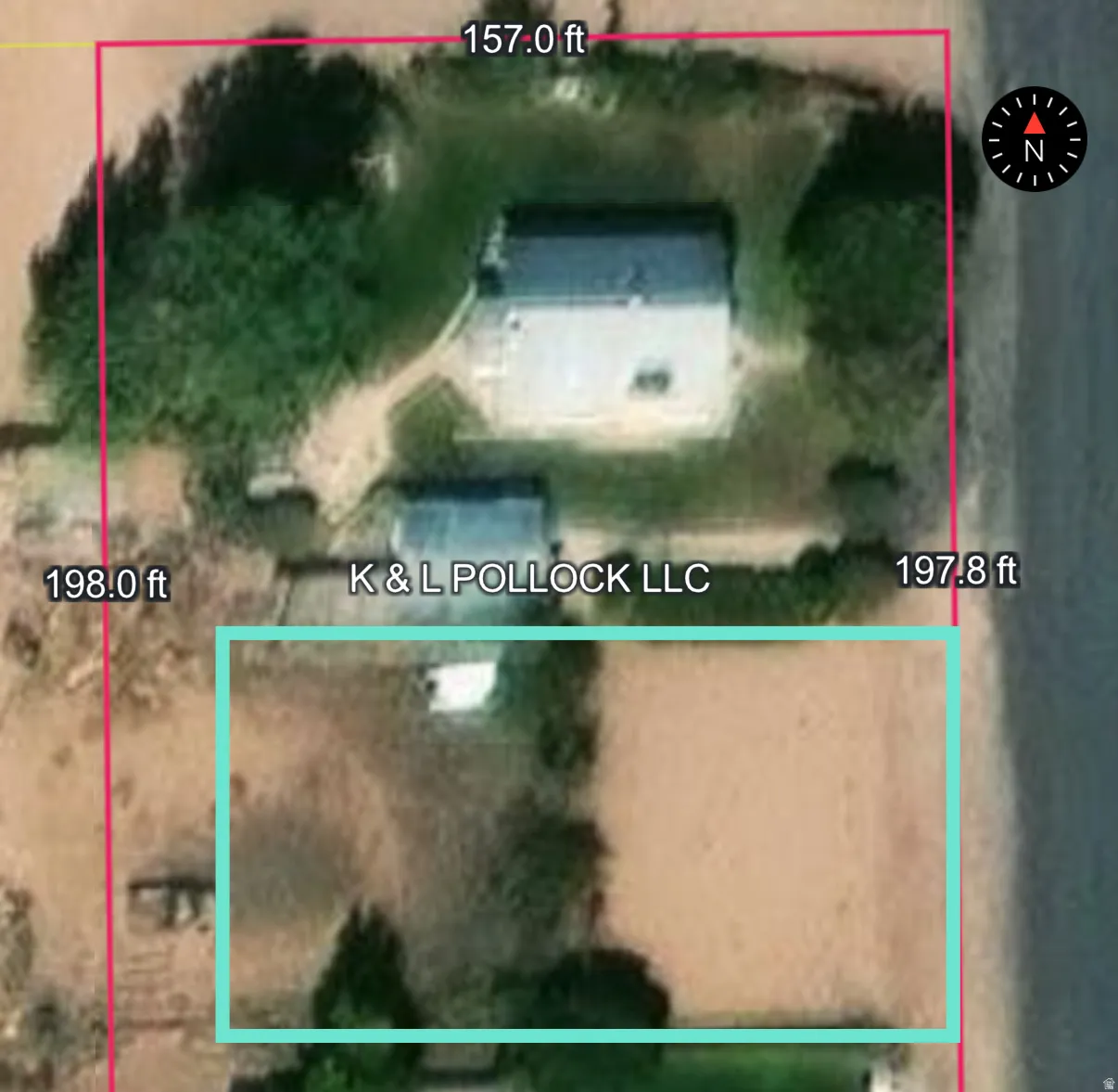 Property Survey Map. Illustrating the property boundaries and dimensions with an aerial view