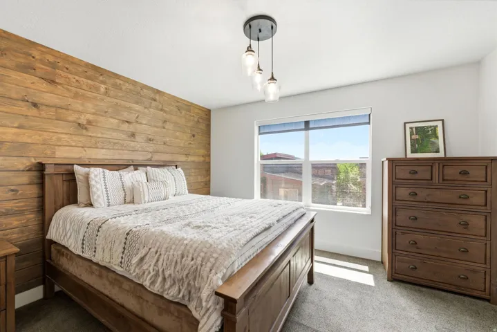 Accent wall featuring horizontally laid wood planks