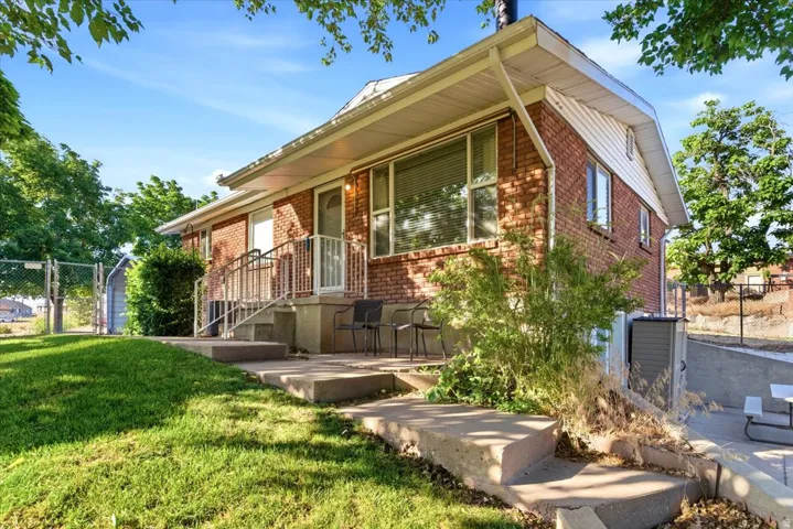 Brick exterior with white trim
