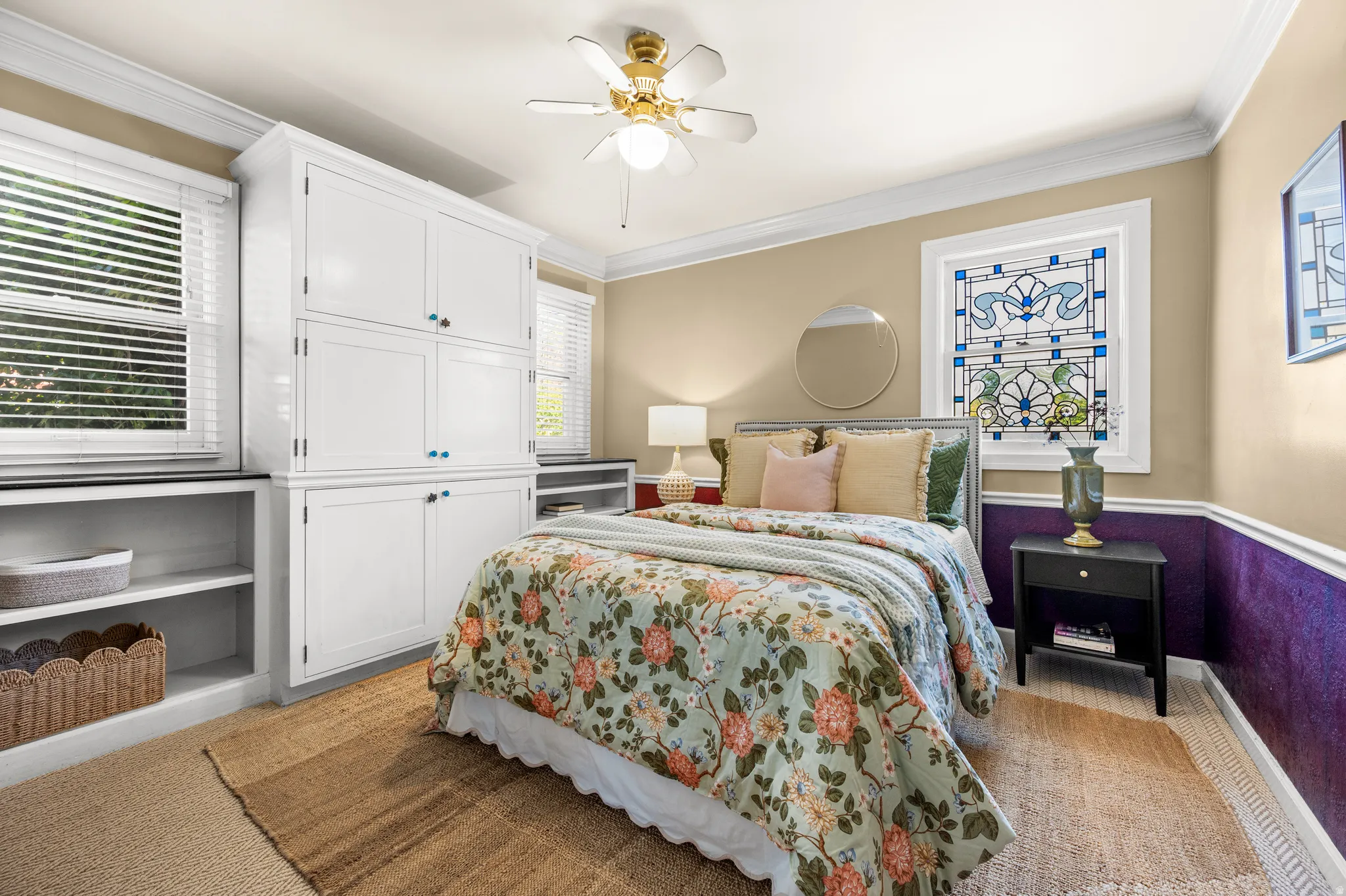 Custom built-in cabinetry with ample storage