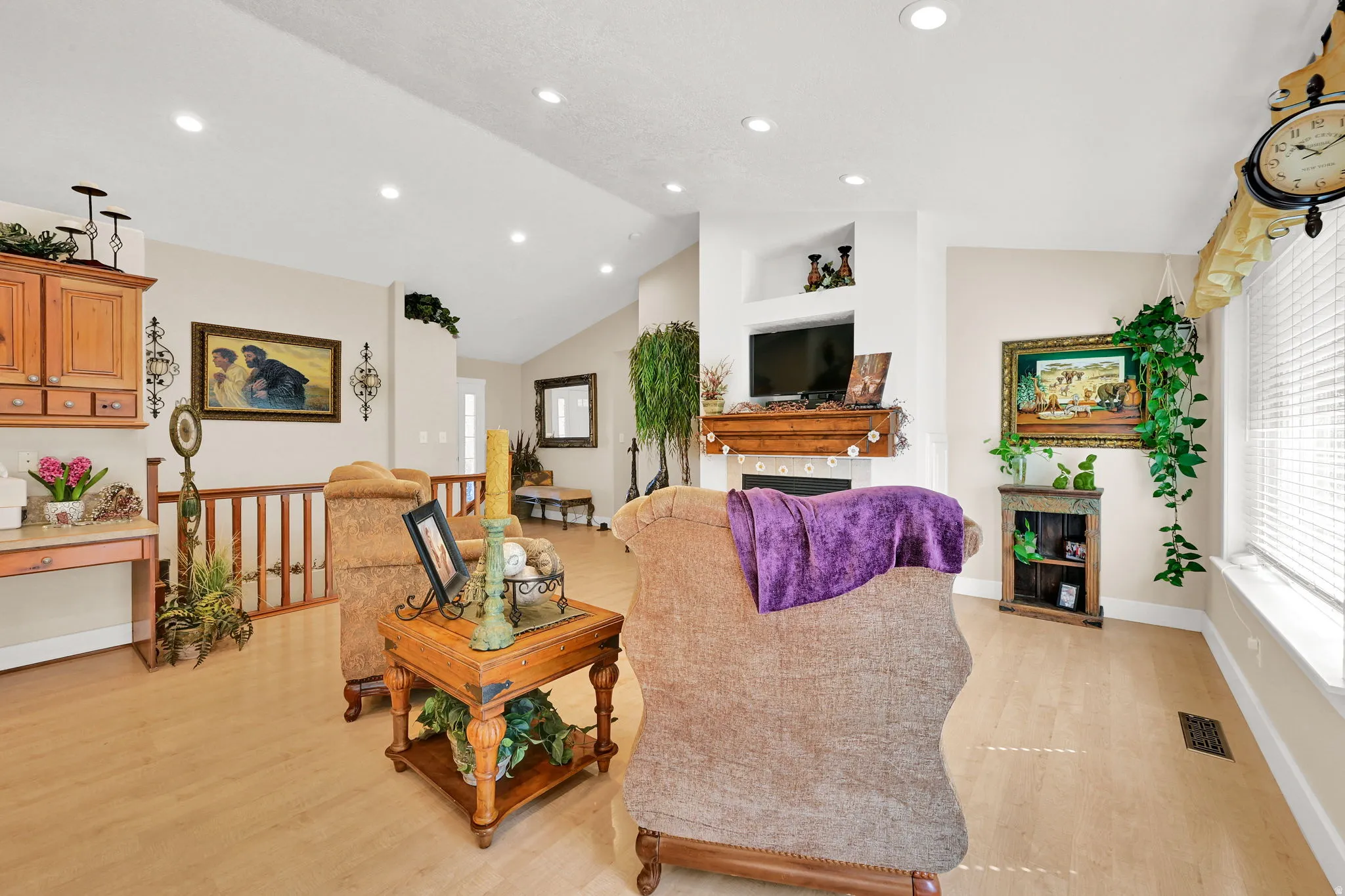 Vaulted ceilings with recessed lighting