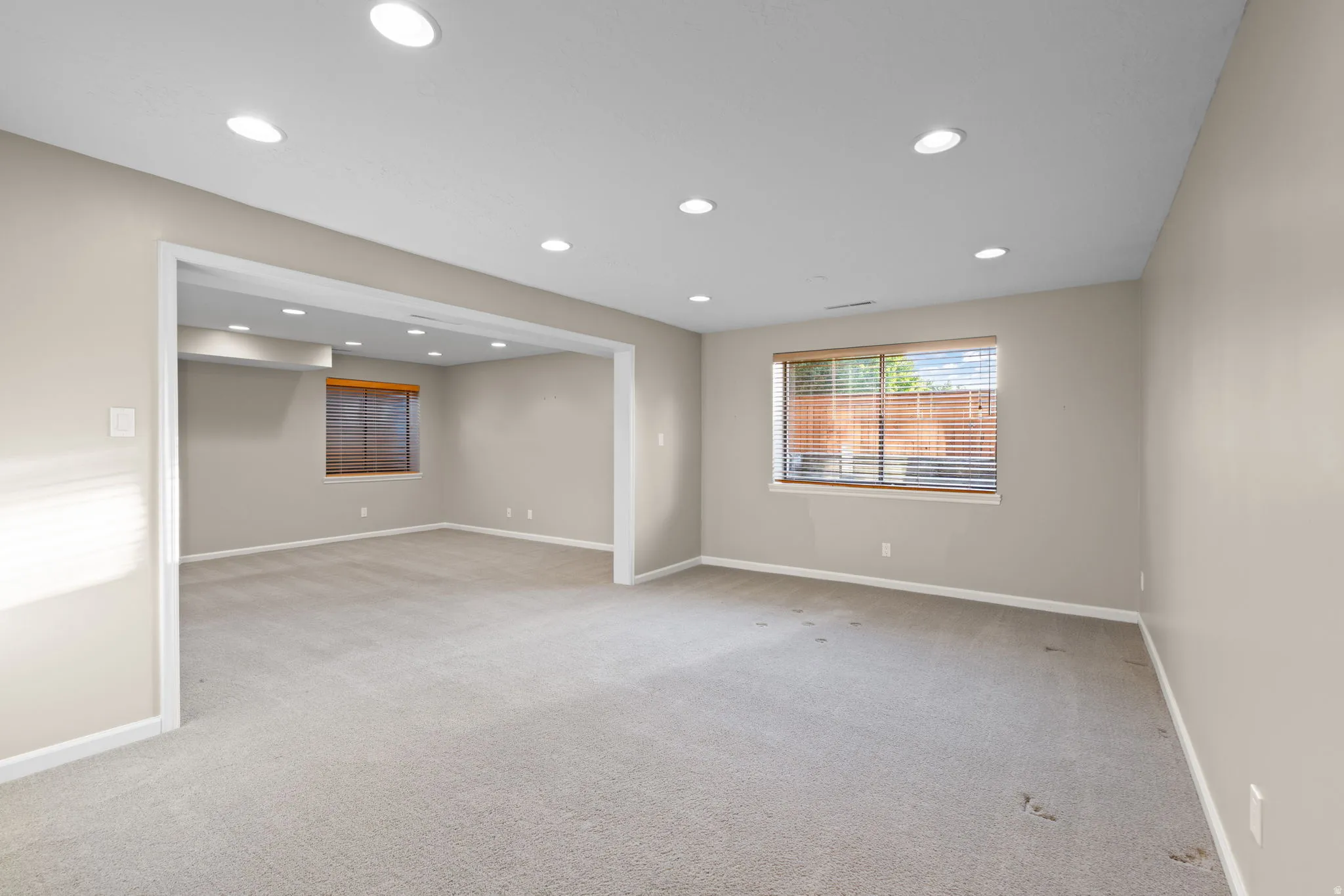 Large open spaces with daylight window in Basement