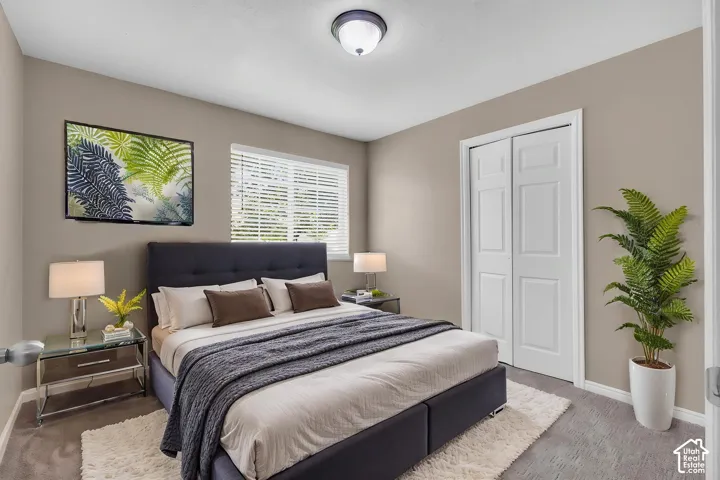 Digitally staged 3rd Bedroom