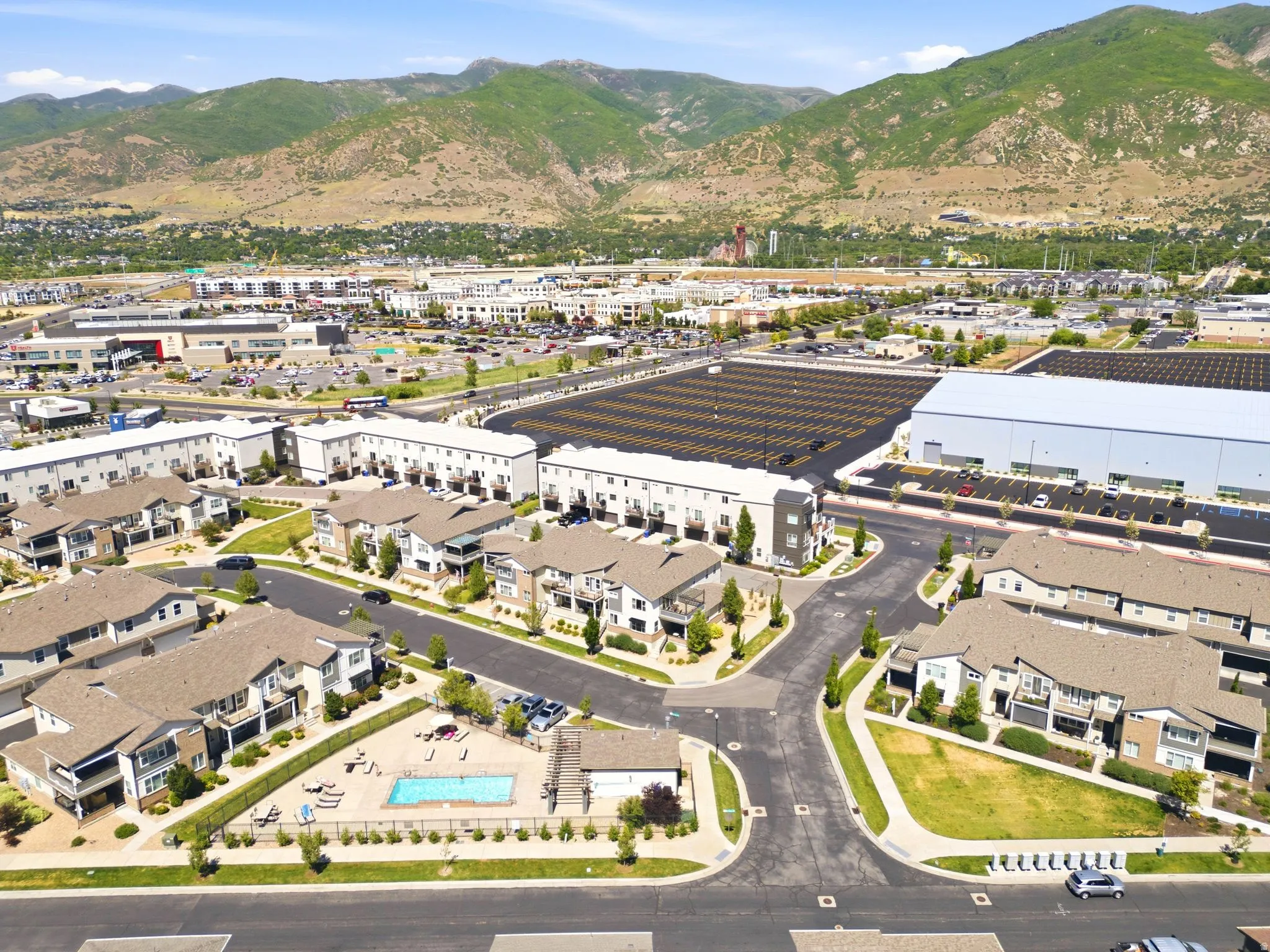 Residential community featuring townhomes and single-family residences