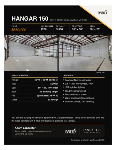Property Listing. Presenting details of a property for sale, including specifications, included features, and contact information