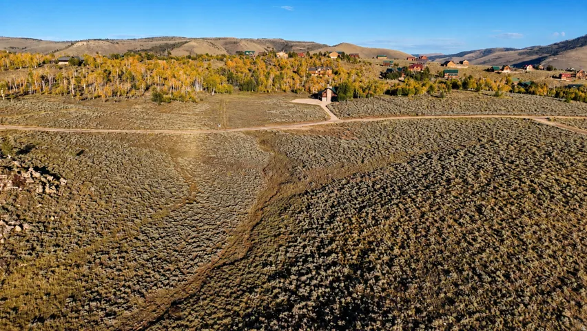 Expansive terrain featuring natural ground cover, mature deciduous trees, and distant rolling hills