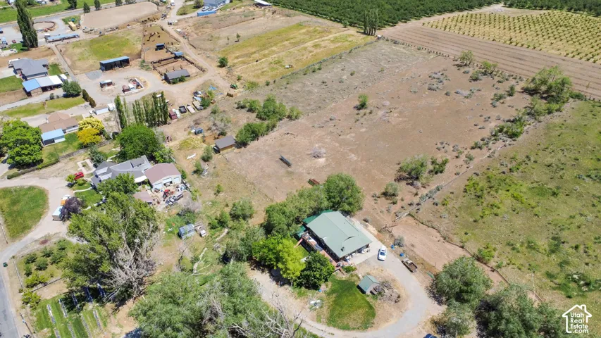 Aerial perspective showcasing expansive acreage with varied terrain