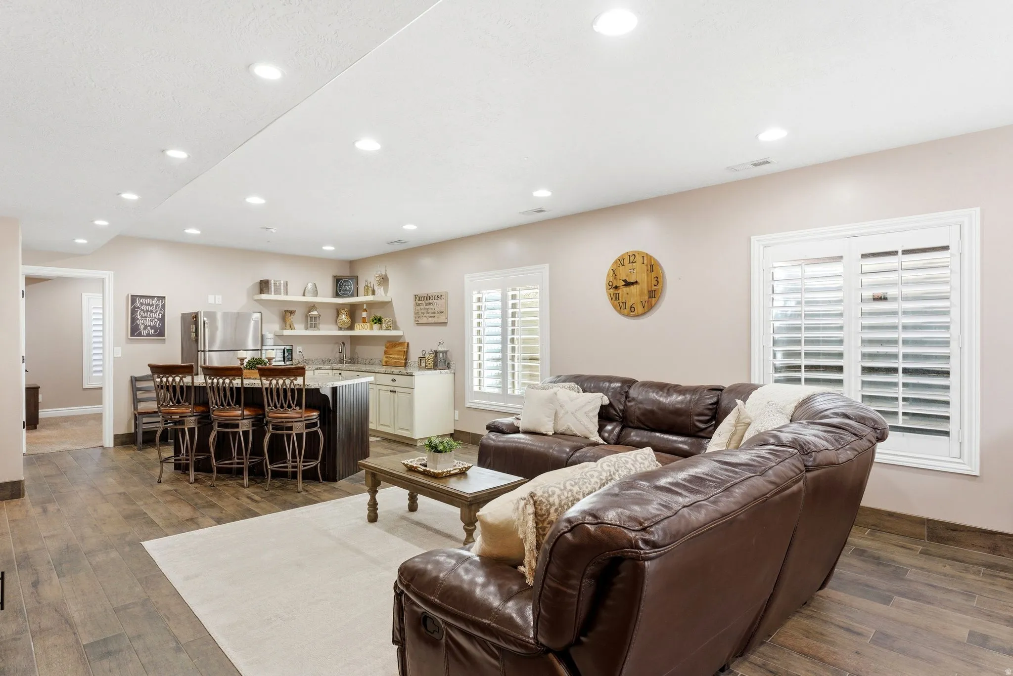 Open-concept living area built for entertaining