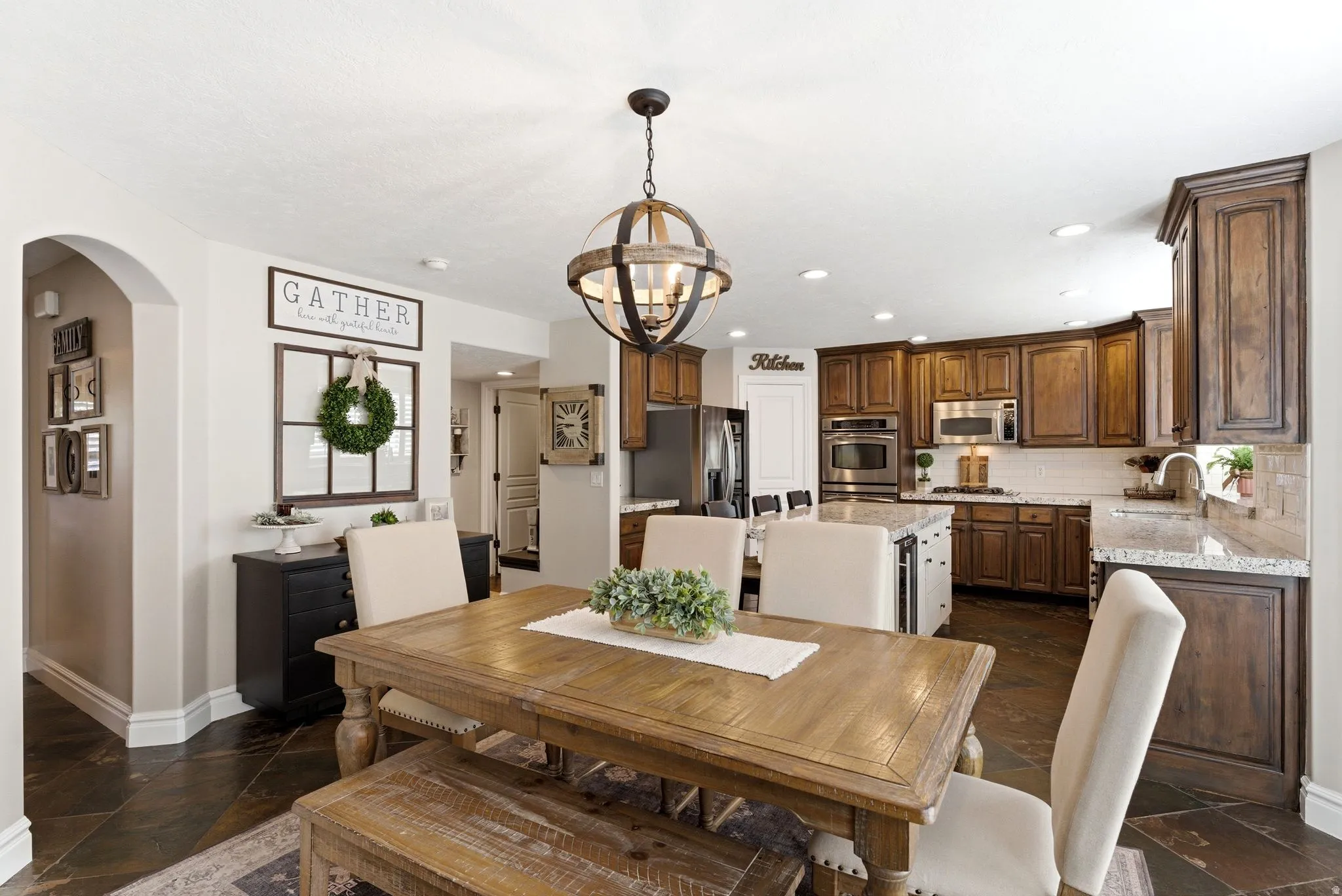 Open-concept dining area and kitchen