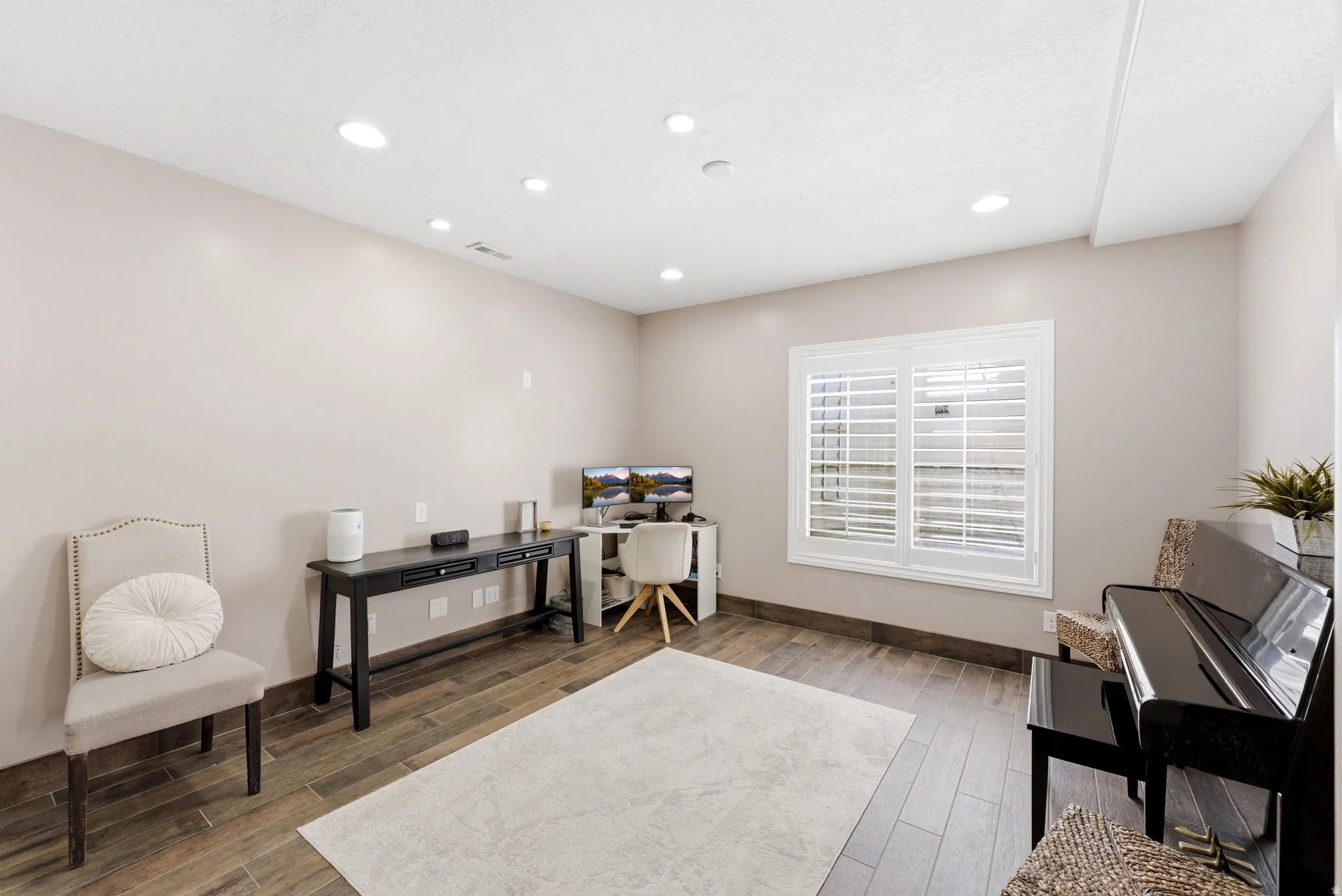 Basement flex space adjacent to living room