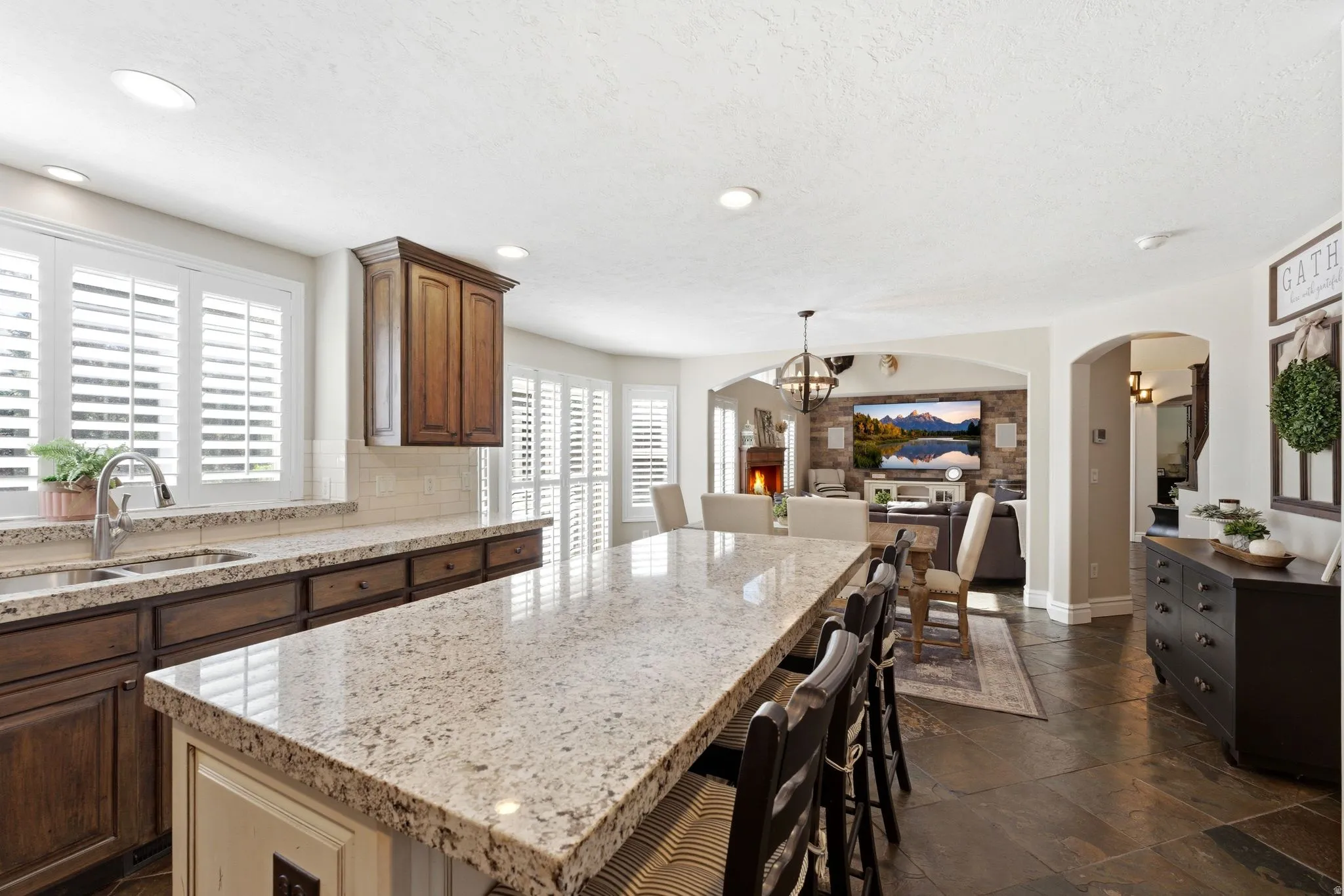 Kitchen featuring a large island