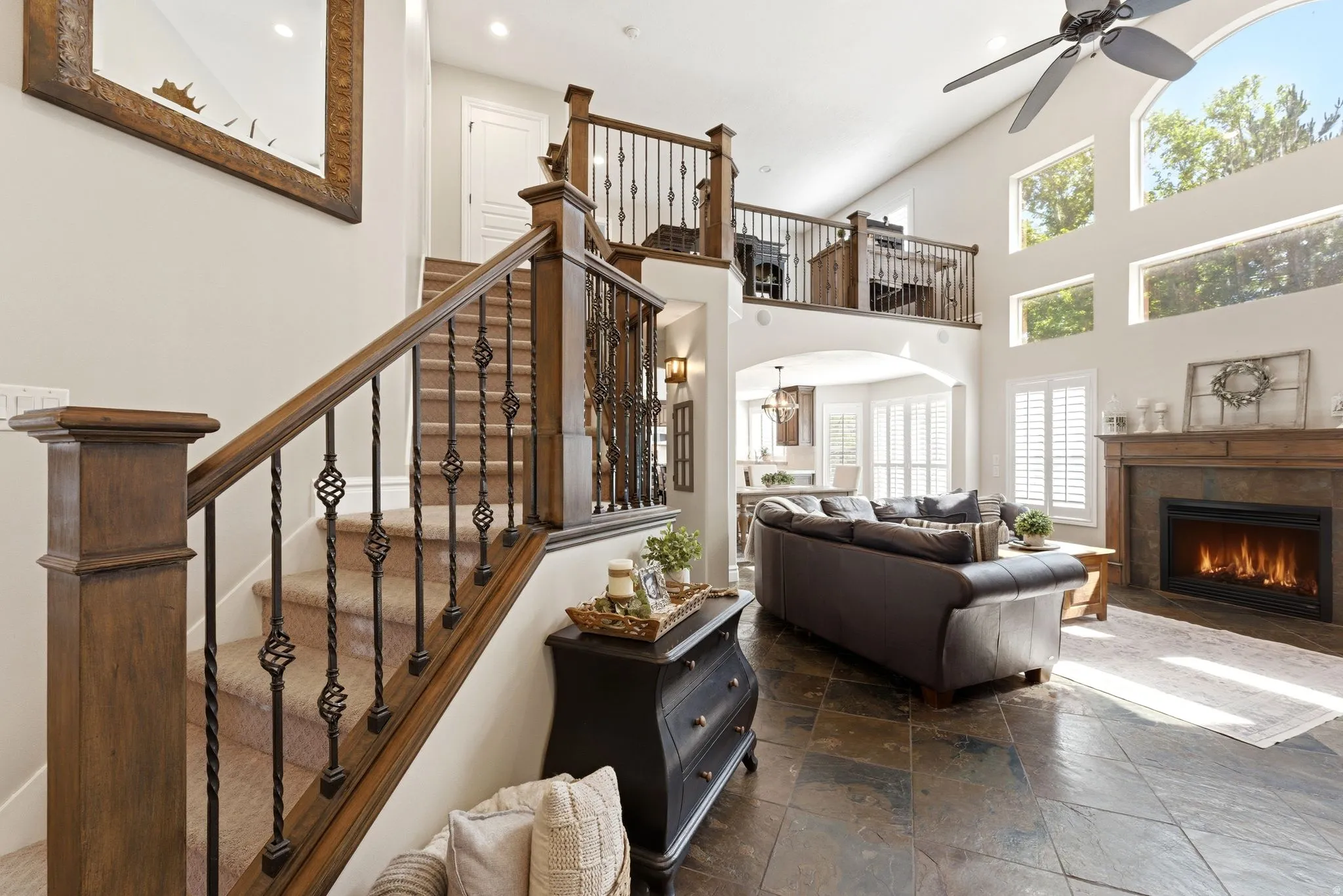 Stairs to second story level