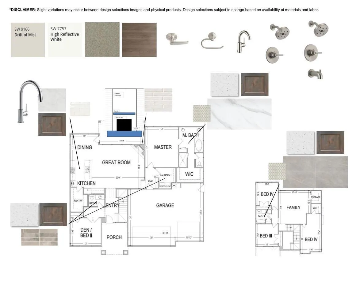Scheduled interior colors and finishes
