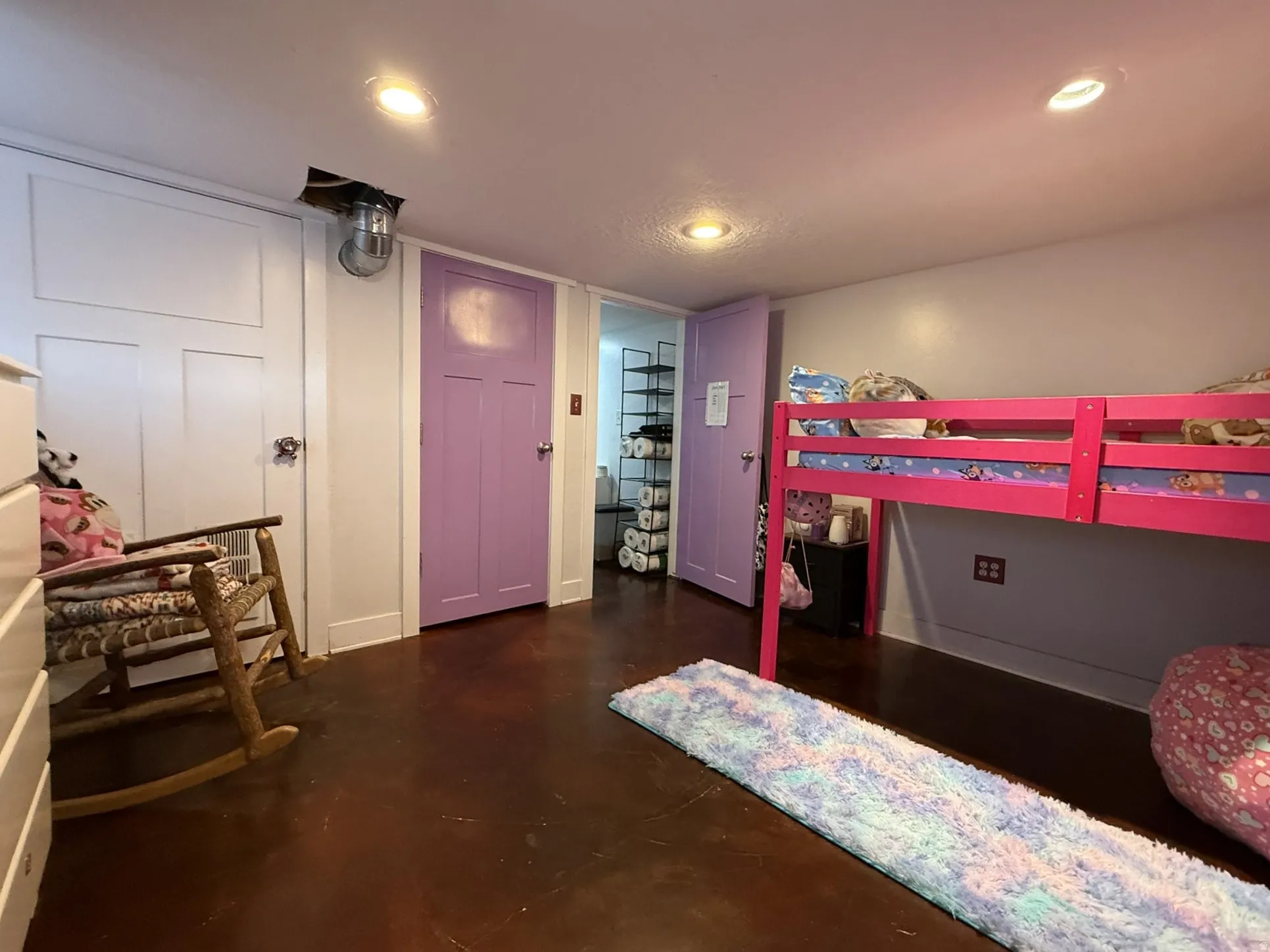 Hard-surface flooring with recessed lighting