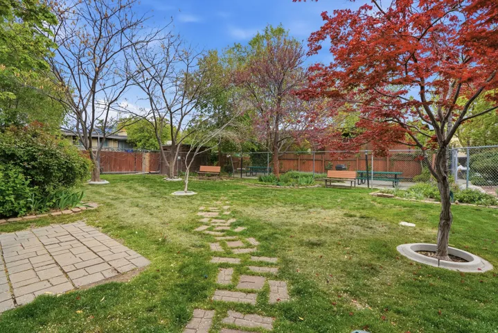 Expansive lawn area used as dog run