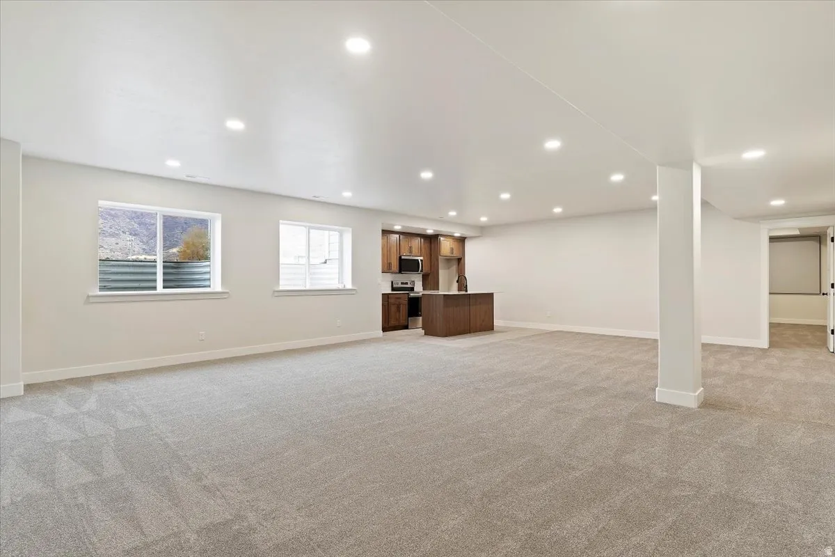 Basement Rec Room and basement kitchen