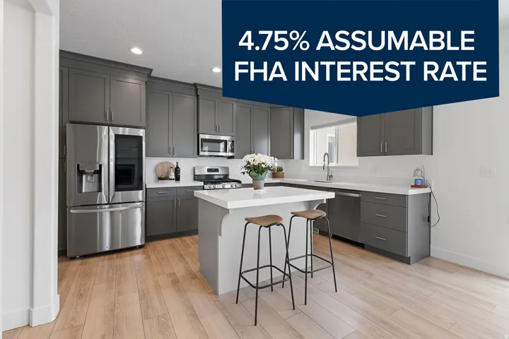 Modern kitchen featuring gray cabinetry, stainless steel appliances, a center island with seating, light wood-finish flooring, and recessed lighting