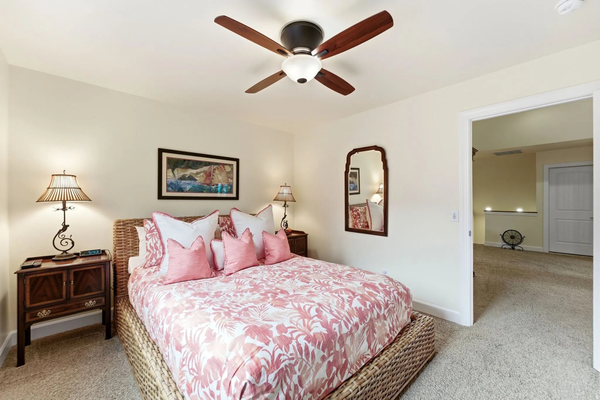 Bedroom featuring neutral wall paint and plush carpet flooring