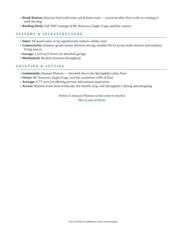 Property Description. Detailing structural elements, systems, and site characteristics of the property