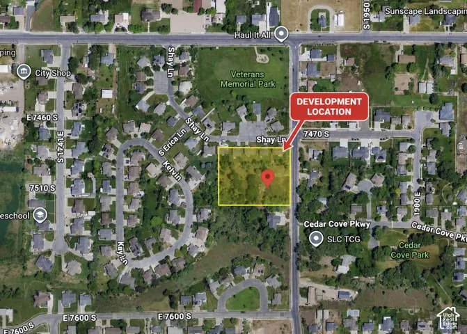 Aerial Map. Identifying the location of the property within its surrounding area