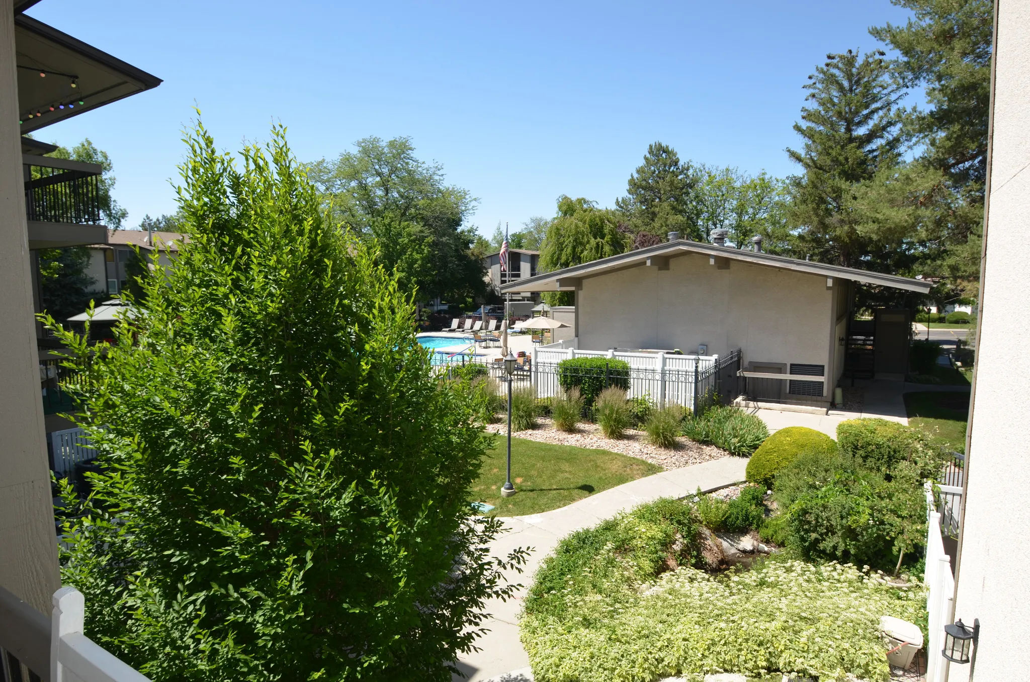 View of clubhouse and pool