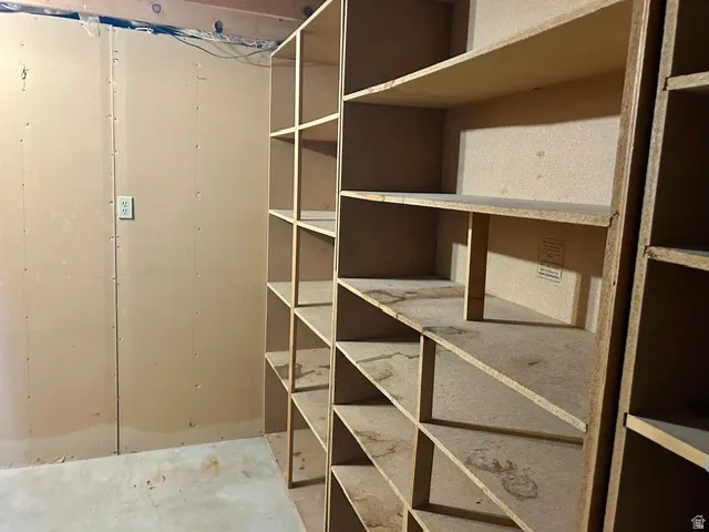 Built-in shelving units providing ample storage capacity