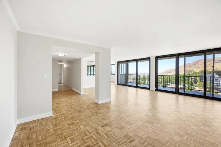 Open-concept living space featuring abundant natural light and views.