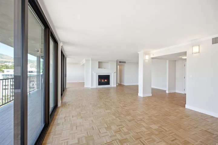 Gas fireplace.