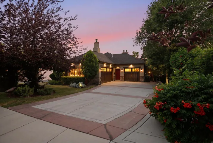 3-Car Garage West View - Twilight