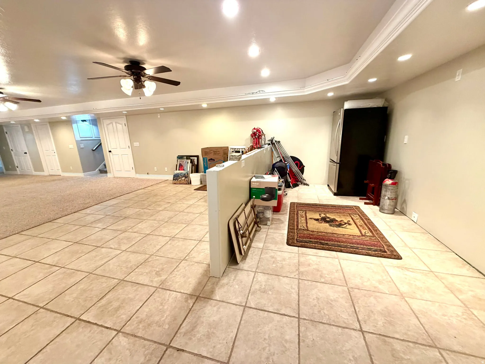 Basement unfinished kitchen. Only needs cabinets and appliances. Frig included in sale. All hookups are ready to go.