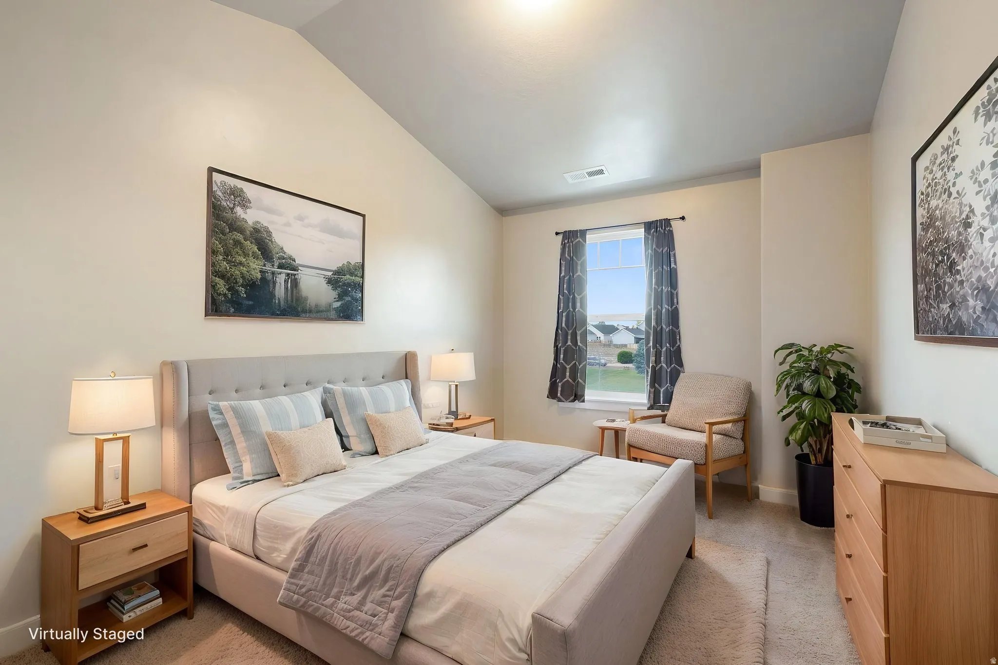 Virtually staged second bedroom.
