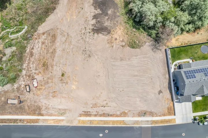 Expansive undeveloped lot with street frontage and established neighboring properties