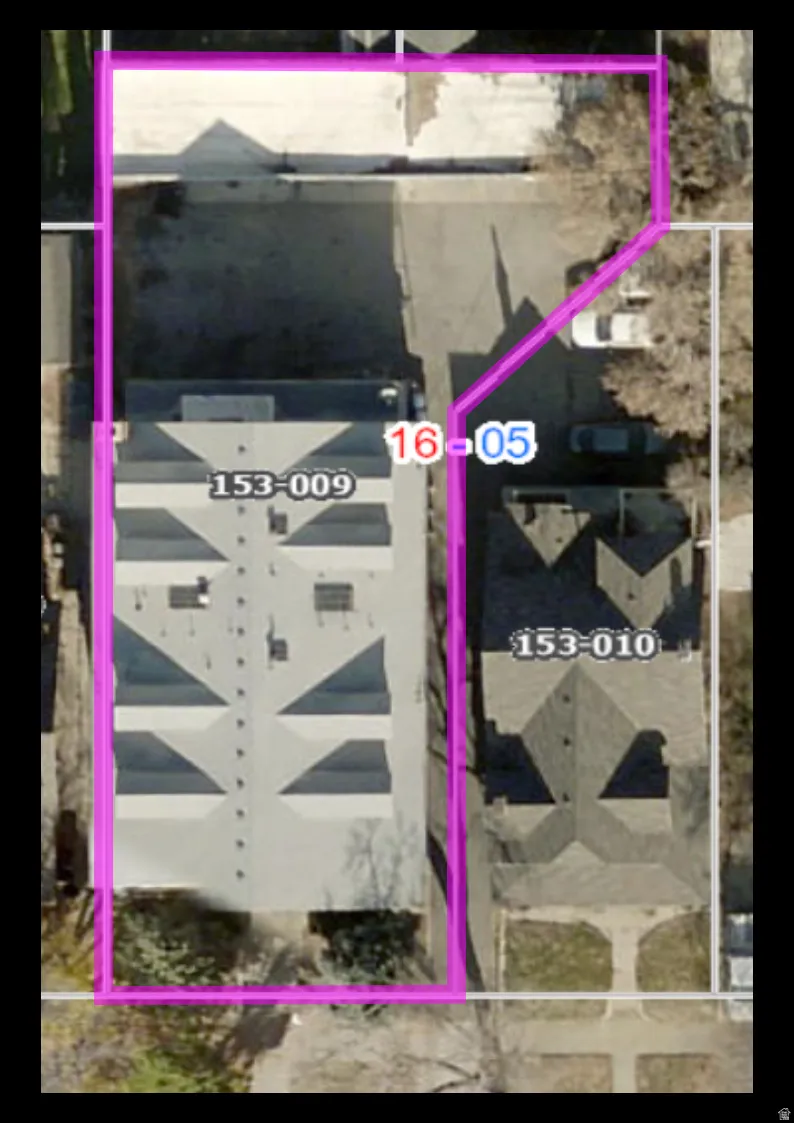 Property Survey. Highlighting the property boundaries and parcel numbers