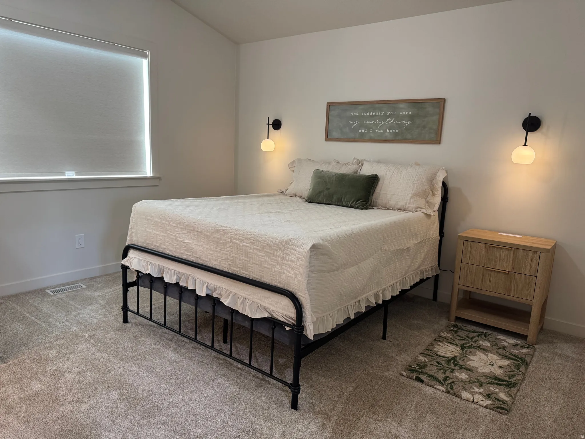 Recessed window with roller shade