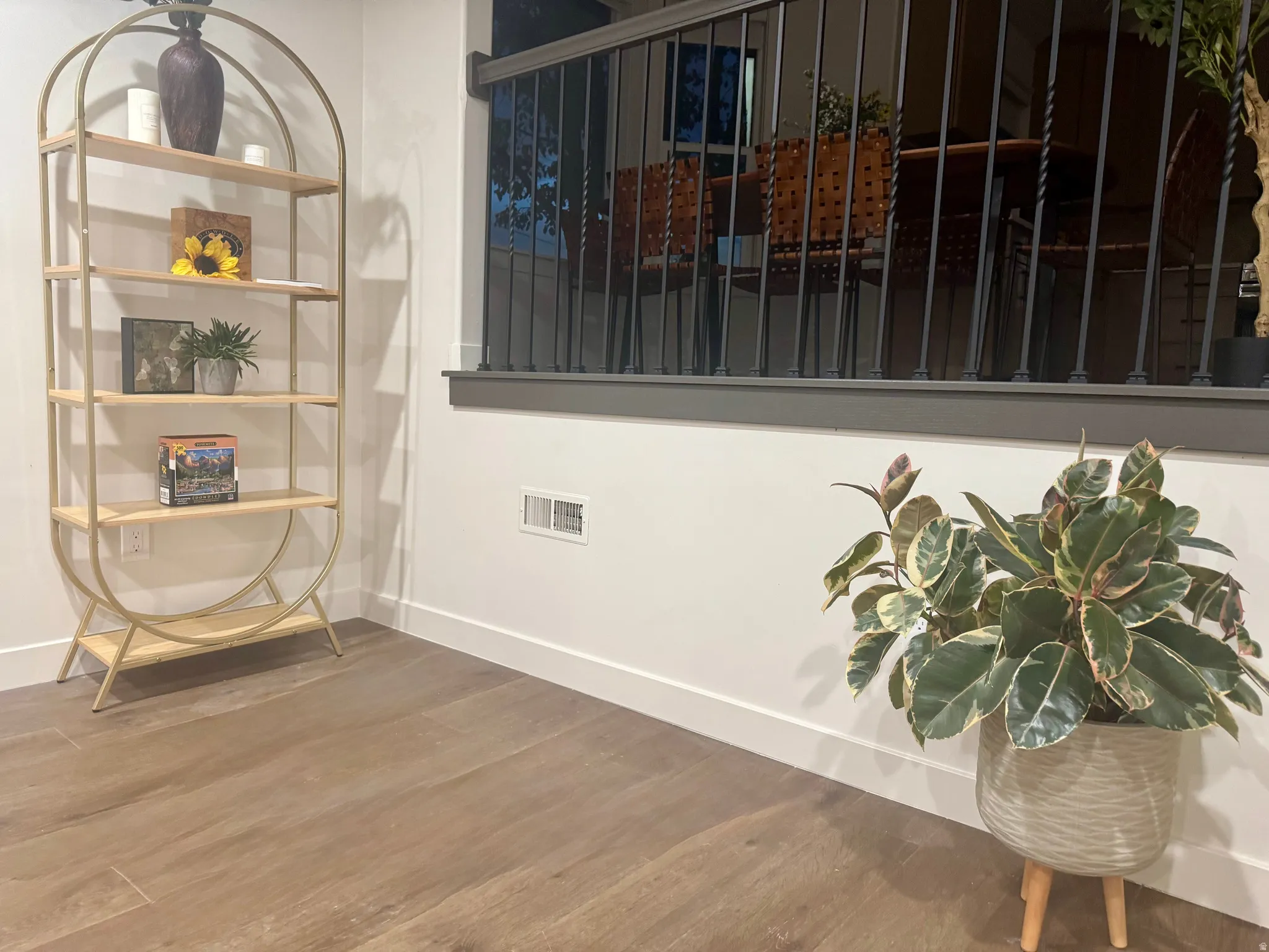 Wood-finish flooring throughout