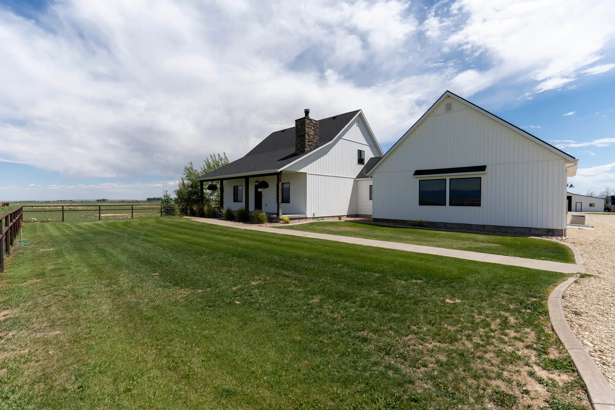 White board and batten exterior with dark trim accents