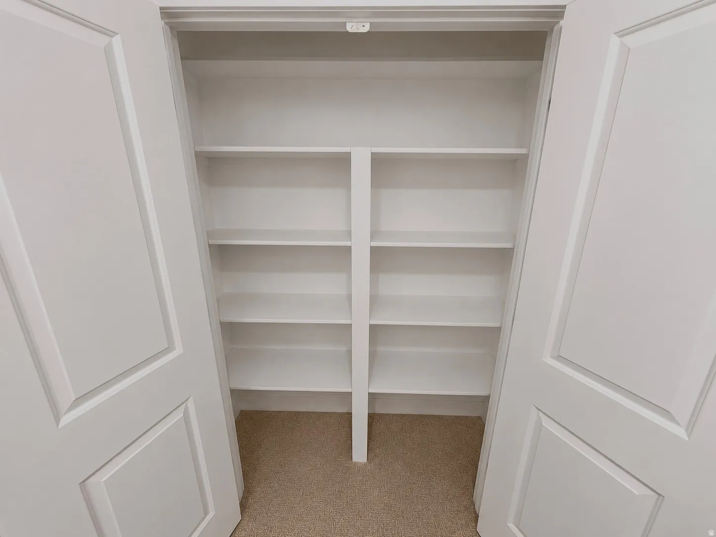 Built-in shelving unit with multiple shelves