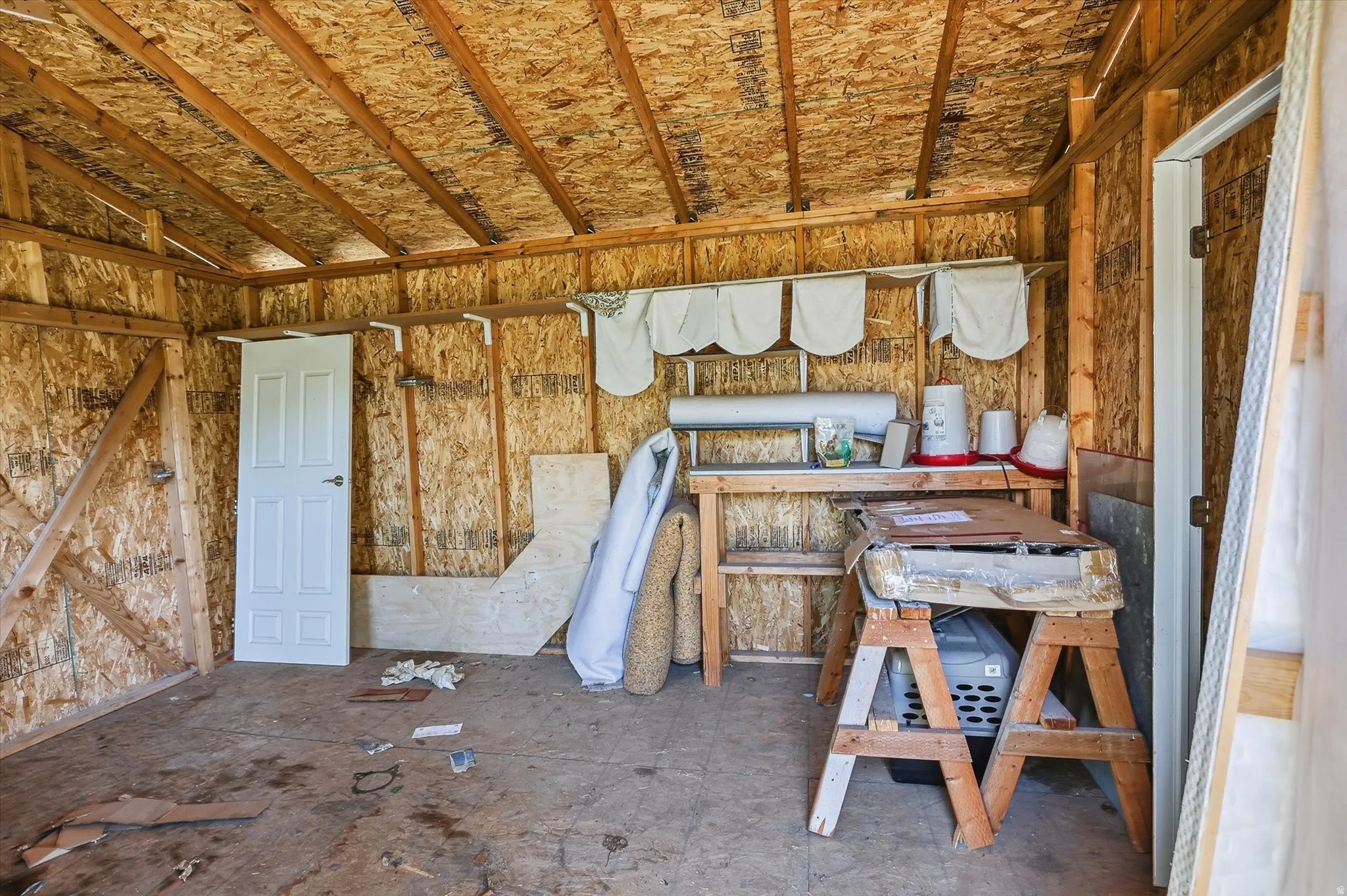 Inside the shed
