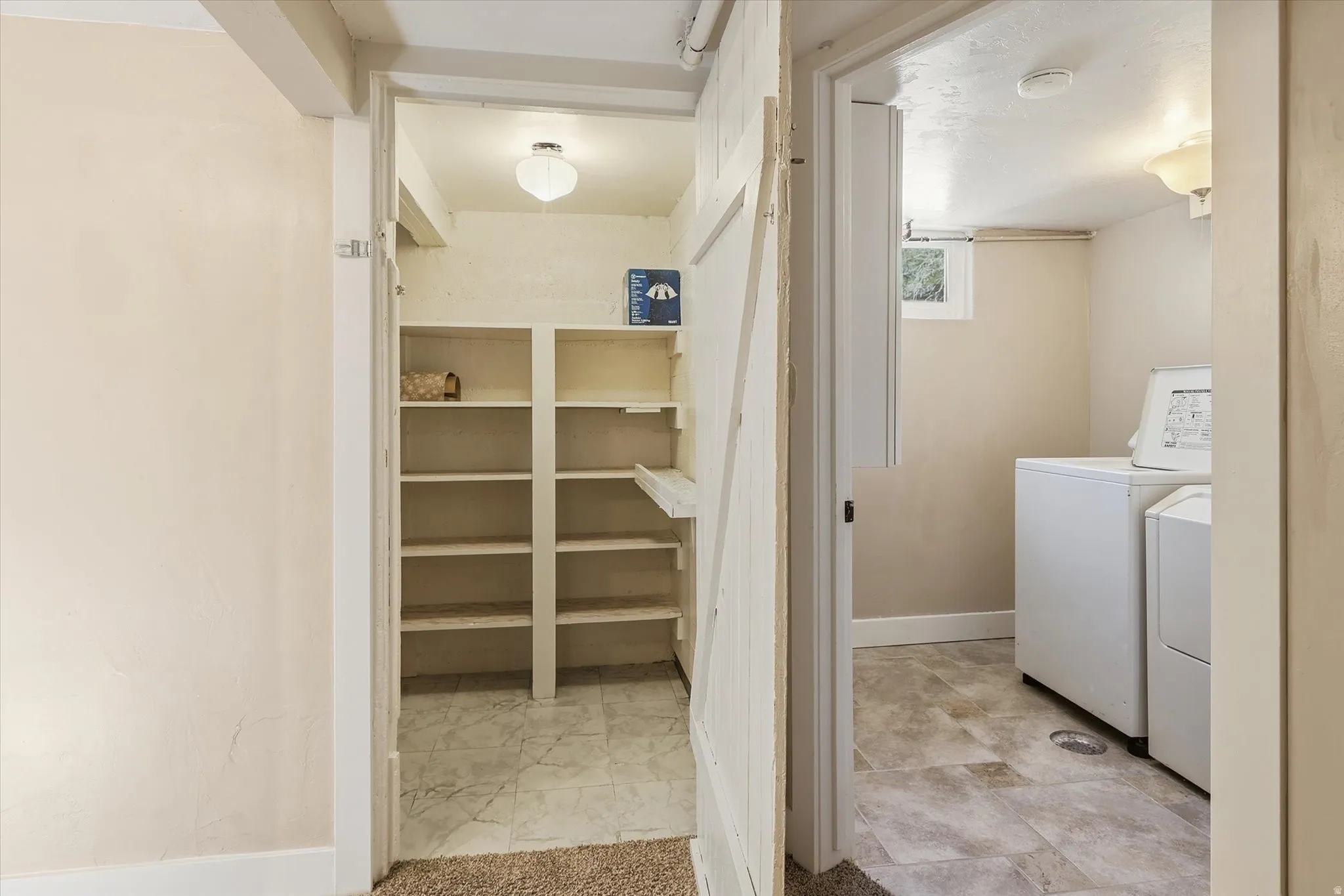 Dedicated storage with built-in shelving