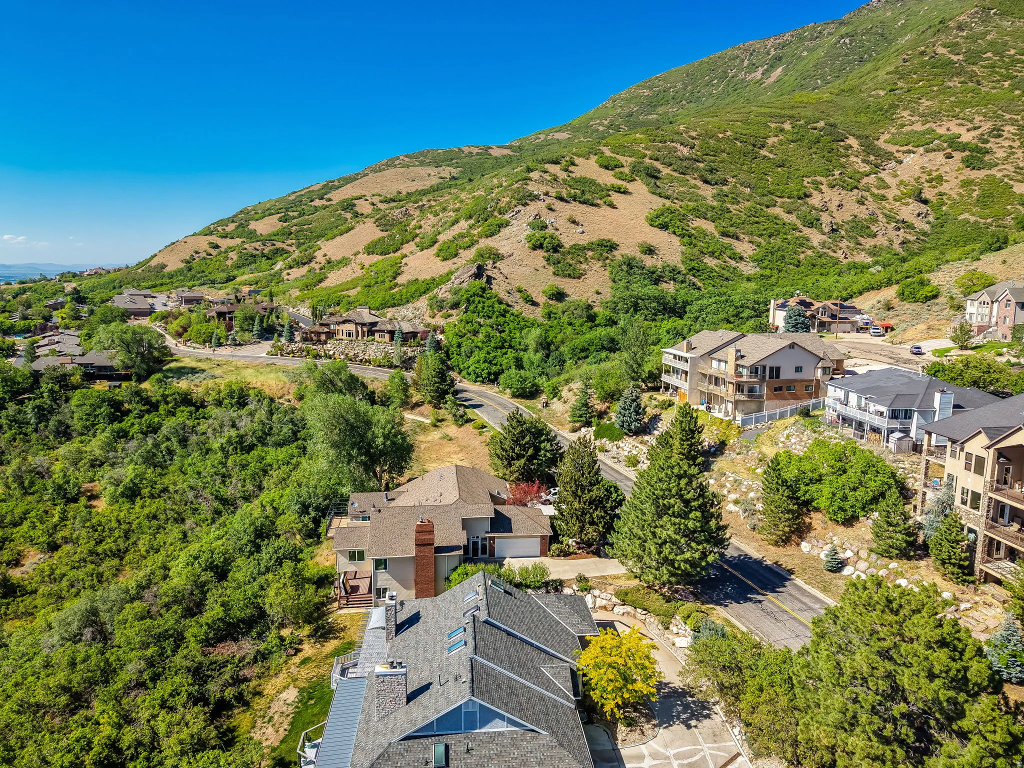 Mountainous terrain with natural landscaping