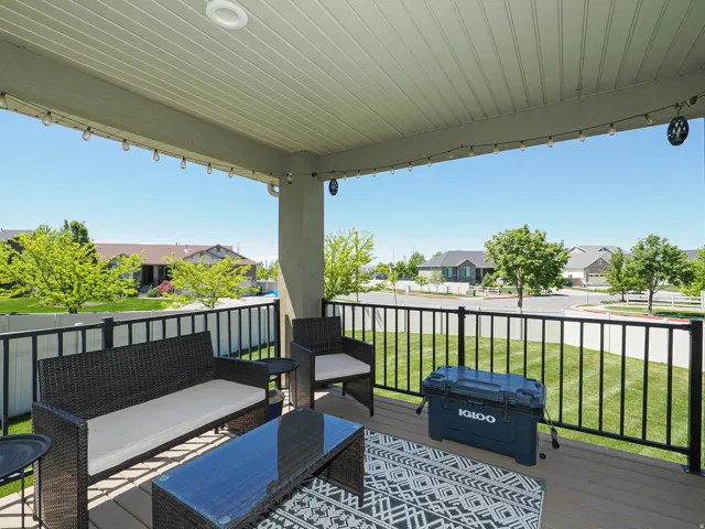 Covered outdoor patio featuring a flat panel ceiling with recessed lighting