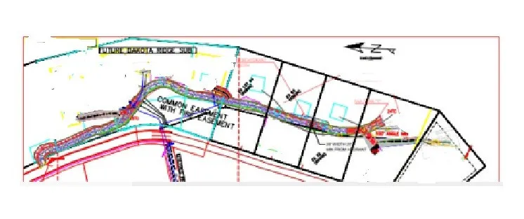 Plat Map. Illustrating property boundaries, common easements, and proposed subdivision layouts for the property