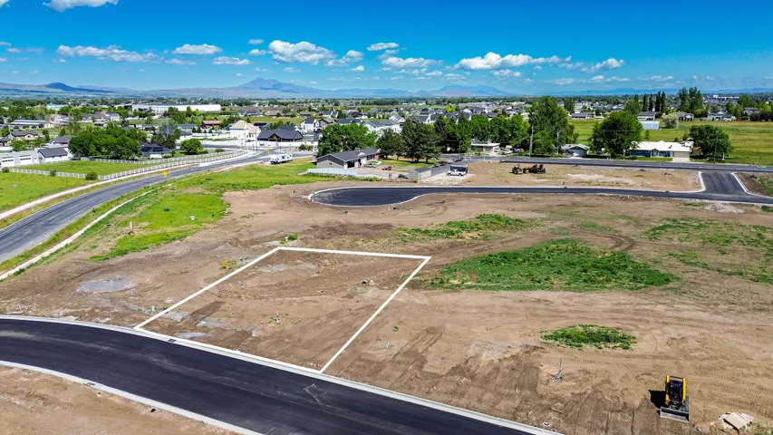 Developed land parcel with marked boundaries