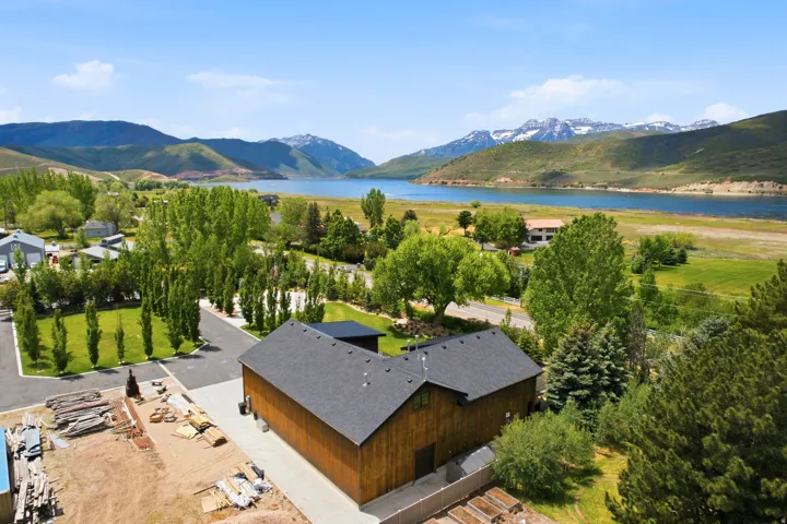 Lakefront scenery with mountain backdrops