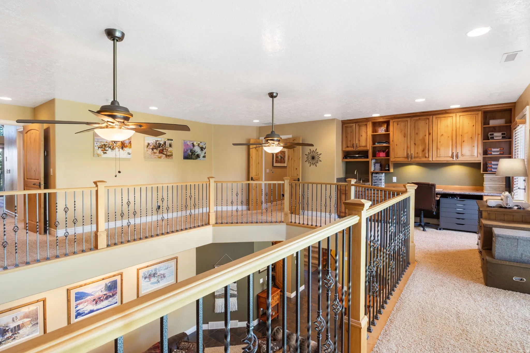 Cat walk features a custom built in homework desk.