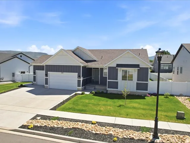 Contemporary single-story residence with a two-car garage