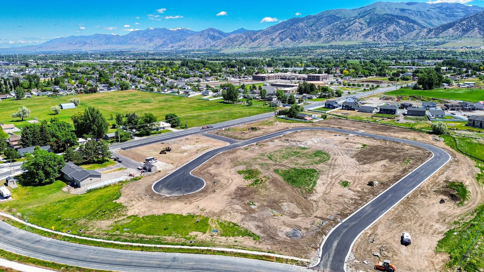 Developed land featuring paved roads and cul-de-sacs